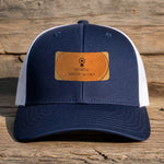 Horse Show Mama leather patch hat — navy