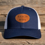 Ranch Wife leather patch hat — navy