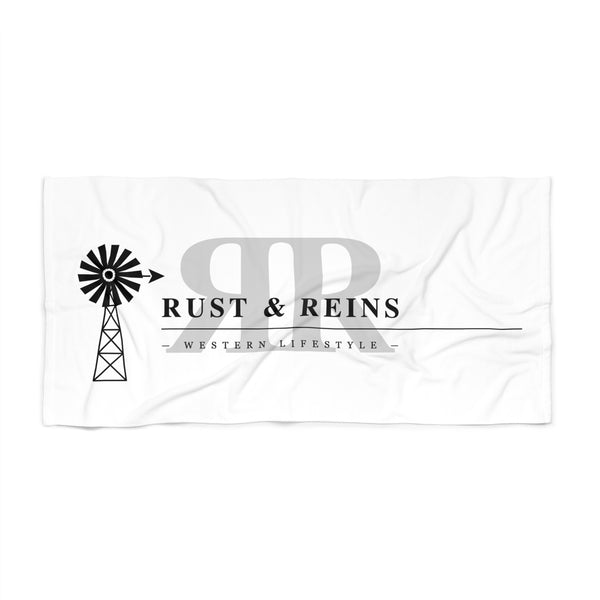 Rust & Reins Western Lifestyle Beach Towel — Windmill Logo Cotton Towel