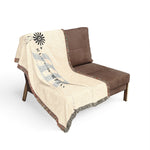 Rust & Reins Woven Blanket — Rustic Farmhouse Throw with Windmill Logo