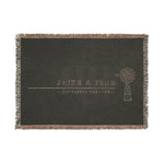 Rust & Reins Woven Blanket — Rustic Farmhouse Throw with Windmill Logo