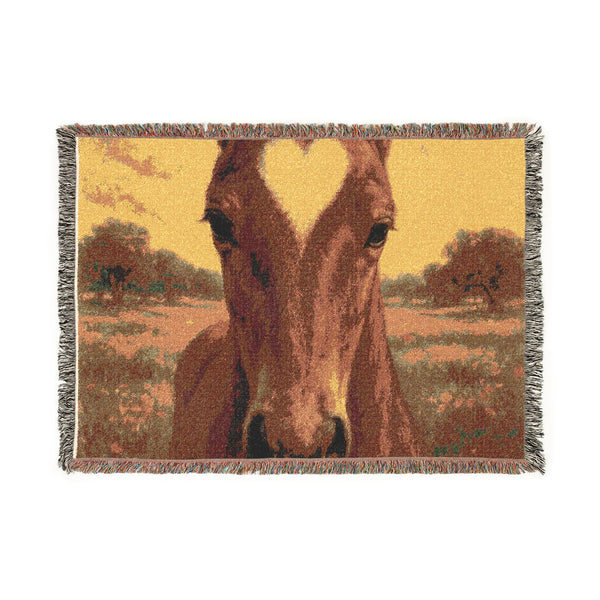 Heart Tree Woven Blanket — Rustic Woodland Throw for Cozy Home & Gift
