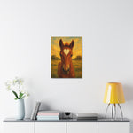 Horse Portrait Canvas — Heart Mark Foal Stretched Canvas Wall Art