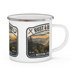 Enamel Camping Mug — Rust & Reins Western Lifestyle Sunset Camp Cup