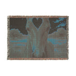 Heart Tree Woven Blanket — Rustic Woodland Throw for Cozy Home & Gift