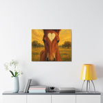 Horse Portrait Canvas — Heart Mark Foal Stretched Canvas Wall Art