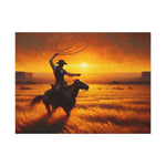 Sunset Lasso Canvas Print — Western Canvas by Rust & Reins